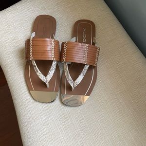 Aldo flat sandals with metal toe plate